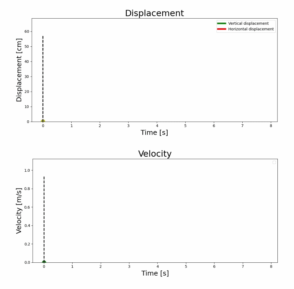 Workout displacement and velocity analysis chart