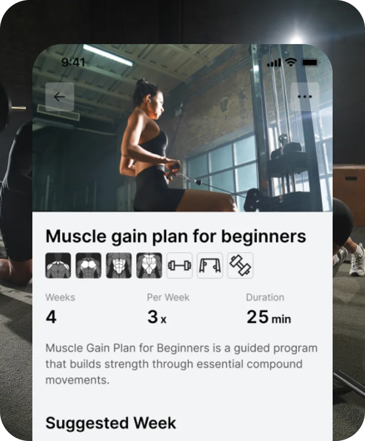 Workout plan on phone beside mountain climbers exercise
