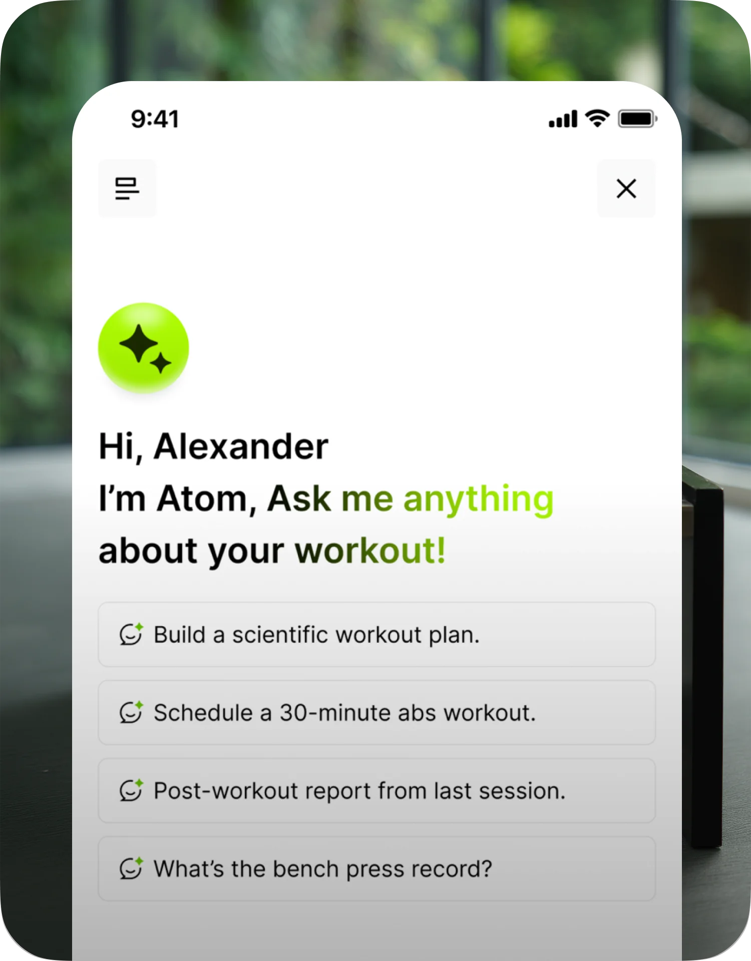 Personalized planning on ATOM
