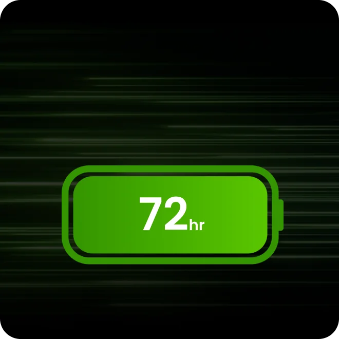 72-hour battery life card